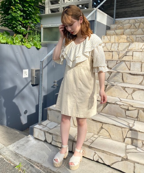 one after another NICE CLAUP(ワンアフターアナザーナイスクラップ)の「ラッフルフリル半袖ブラウス(シャツ/ブラウス・レディース・サックスブルー/アイボリー/ホワイト系その他/ベージュ系その他・FREE)」の22枚目の写真