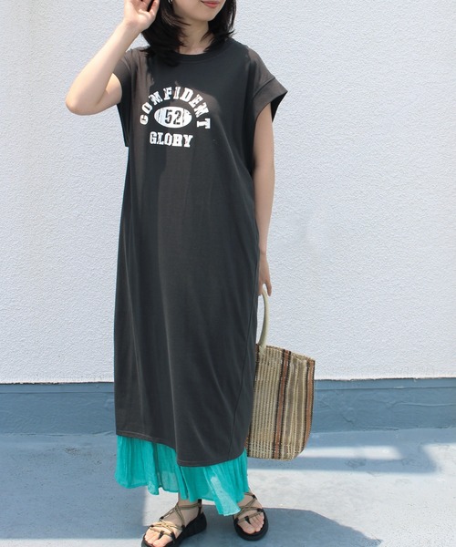 新作 M Ll 洗える カレッジロゴカットワンピース ワンピース Incede インシード のファッション ワンピース セール