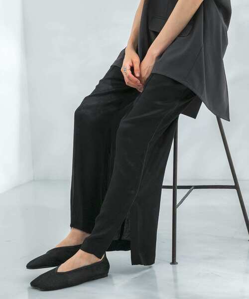 KBF（ケイビーエフ）の「ジャガードイージーパンツ（その他パンツ・レディース・ブラック/グレー/アイボリー・ONE）」の3枚目の写真