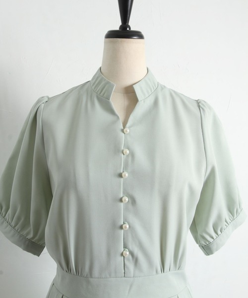 tocco closet(トッコ クローゼット)の「パール付きスキッパーデザインワンピース(ワンピース・レディース・ネイビー/ミント/グレイッシュベージュ・M)」の18枚目の写真