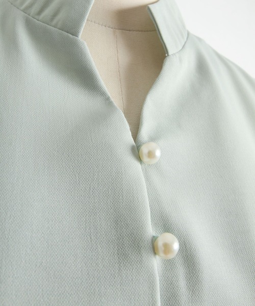 tocco closet(トッコ クローゼット)の「パール付きスキッパーデザインワンピース(ワンピース・レディース・ネイビー/ミント/グレイッシュベージュ・M)」の20枚目の写真