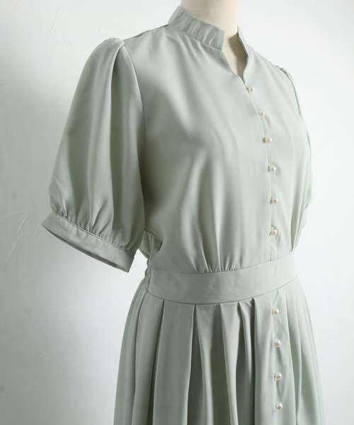 tocco closet(トッコ クローゼット)の「パール付きスキッパーデザインワンピース(ワンピース・レディース・ネイビー/ミント/グレイッシュベージュ・M)」の19枚目の写真