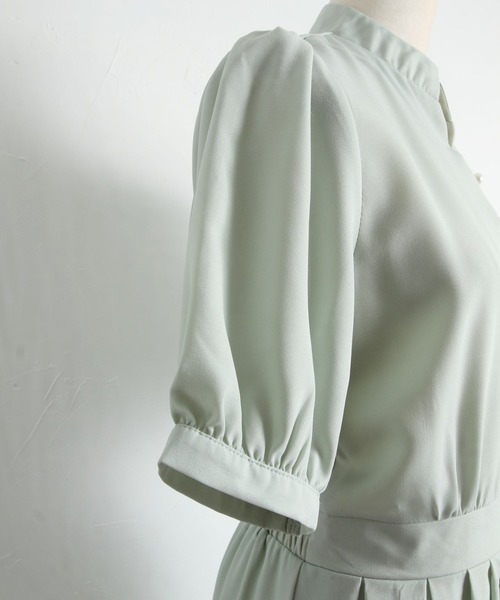 tocco closet(トッコ クローゼット)の「パール付きスキッパーデザインワンピース(ワンピース・レディース・ネイビー/ミント/グレイッシュベージュ・M)」の21枚目の写真