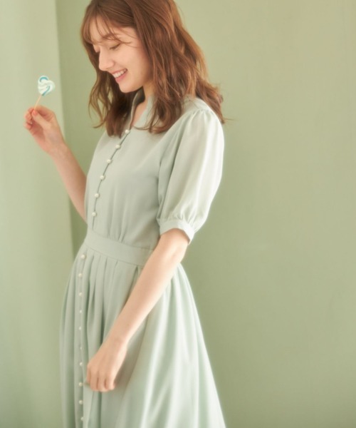 tocco closet(トッコ クローゼット)の「パール付きスキッパーデザインワンピース(ワンピース・レディース・ネイビー/ミント/グレイッシュベージュ・M)」の13枚目の写真