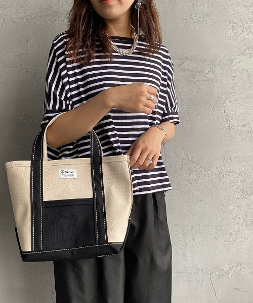 ORCIVAL（オーシバル）の「【FUDGE 10月号掲載】[ORCIVAL/オーシバル] 別注 キャンバストートバッグ（トートバッグ・レディース・ライトカーキ/アイボリー・ONE SIZE）」の7枚目の写真