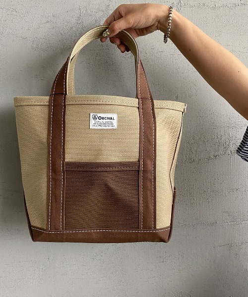 ORCIVAL（オーシバル）の「【FUDGE 10月号掲載】[ORCIVAL/オーシバル] 別注 キャンバストートバッグ（トートバッグ・レディース・ライトカーキ/アイボリー・ONE SIZE）」の13枚目の写真