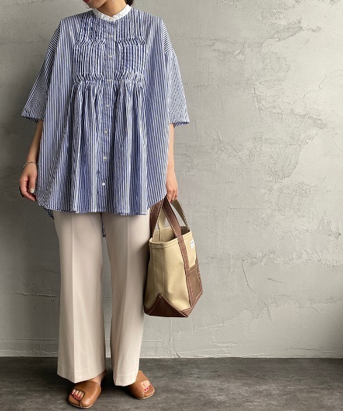 ORCIVAL（オーシバル）の「【FUDGE 10月号掲載】[ORCIVAL/オーシバル] 別注 キャンバストートバッグ（トートバッグ・レディース・ライトカーキ/アイボリー・ONE SIZE）」の5枚目の写真