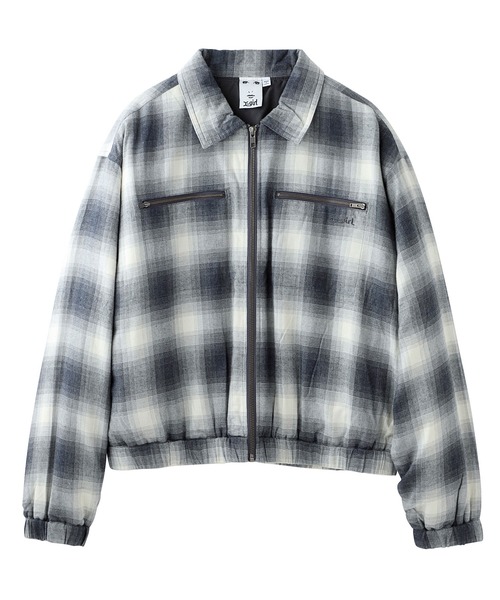 X-girl（エックスガール）の「OMBRE PLAID JACKET（ブルゾン・レディース・ブラック/ブラウン・S/M）」の8枚目の写真
