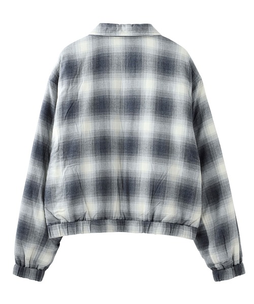 X-girl（エックスガール）の「OMBRE PLAID JACKET（ブルゾン・レディース・ブラック/ブラウン・S/M）」の9枚目の写真
