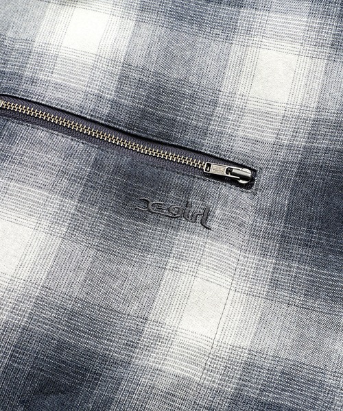 X-girl（エックスガール）の「OMBRE PLAID JACKET（ブルゾン・レディース・ブラック/ブラウン・S/M）」の11枚目の写真