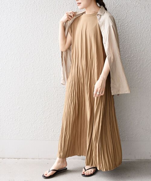 SHIPS Days（シップスデイズ）の「SHIPS Days:ジャージープリーツワンピース◇（ワンピース・レディース・ブラック/キャメル・ONE SIZE）」の18枚目の写真