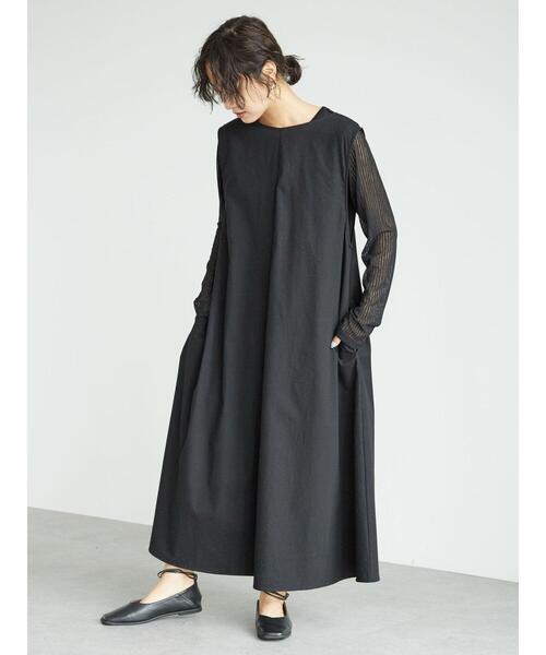 Green　Parks（グリーンパークス）の「2WAY サックワンピース＊（ワンピース・レディース・ブラック/ブラウン・FREE）」の12枚目の写真