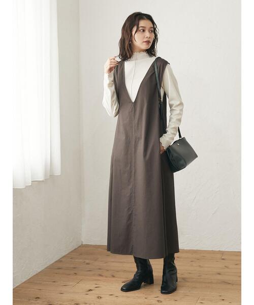 Green　Parks（グリーンパークス）の「2WAY サックワンピース＊（ワンピース・レディース・ブラック/ブラウン・FREE）」の13枚目の写真