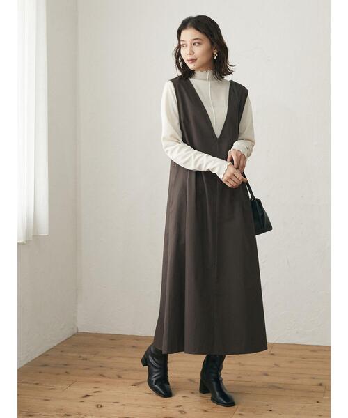 Green　Parks（グリーンパークス）の「2WAY サックワンピース＊（ワンピース・レディース・ブラック/ブラウン・FREE）」の14枚目の写真