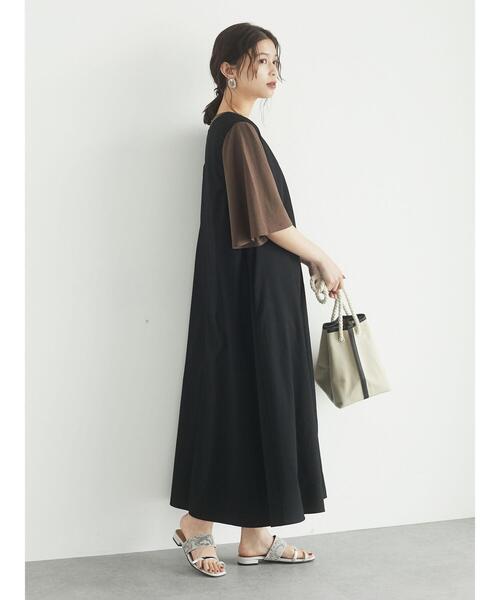 Green　Parks（グリーンパークス）の「2WAY サックワンピース＊（ワンピース・レディース・ブラック/ブラウン・FREE）」の17枚目の写真