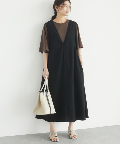 Green　Parks（グリーンパークス）の「2WAY サックワンピース＊（ワンピース・レディース・ブラック/ブラウン・FREE）」の11枚目の写真