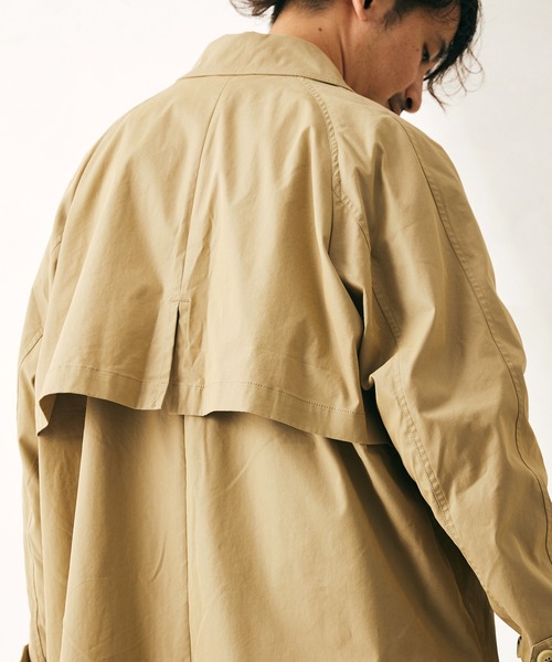 JOURNAL STANDARD relume（ジャーナルスタンダード　レリューム）の「オーバーサイズ シャンブレー ステンカラーコート（ステンカラーコート・メンズ・ベージュ/ネイビー/カーキ・MEDIUM/LARGE）」の22枚目の写真