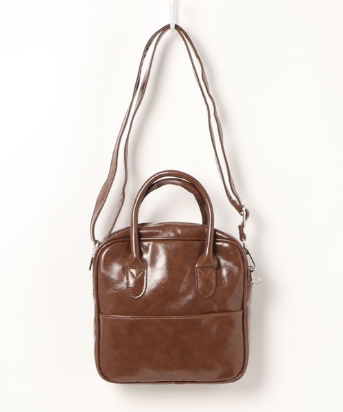 CORNERS（コーナーズ）の「スクエアミニボストンバッグ（ショルダーバッグ・レディース・ブラック/カーキ/グレイッシュベージュ/ブラウン・FREE）」の19枚目の写真