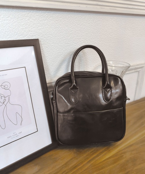 CORNERS（コーナーズ）の「スクエアミニボストンバッグ（ショルダーバッグ・レディース・ブラック/カーキ/グレイッシュベージュ/ブラウン・FREE）」の17枚目の写真