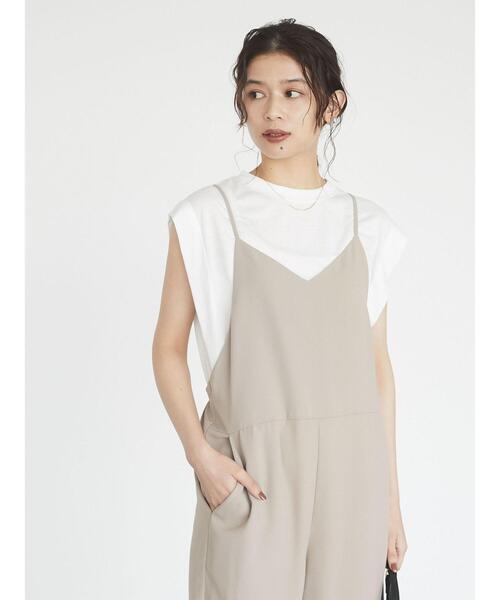 Green Parks(グリーンパークス)の「さらりノースリーブT*(Tシャツ/カットソー・レディース・ブラック/ブラウン/オフホワイト/カーキ・FREE)」の5枚目の写真
