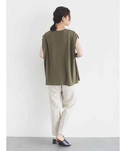 Green Parks(グリーンパークス)の「さらりノースリーブT*(Tシャツ/カットソー・レディース・ブラック/ブラウン/オフホワイト/カーキ・FREE)」の17枚目の写真