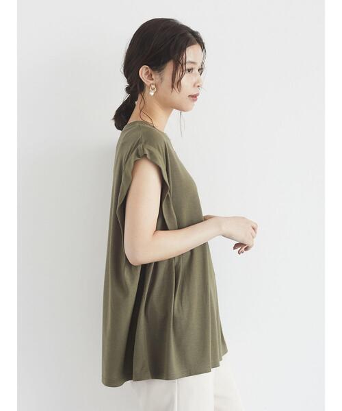Green Parks(グリーンパークス)の「さらりノースリーブT*(Tシャツ/カットソー・レディース・ブラック/ブラウン/オフホワイト/カーキ・FREE)」の20枚目の写真