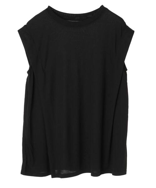 Green Parks(グリーンパークス)の「さらりノースリーブT*(Tシャツ/カットソー・レディース・ブラック/ブラウン/オフホワイト/カーキ・FREE)」の2枚目の写真