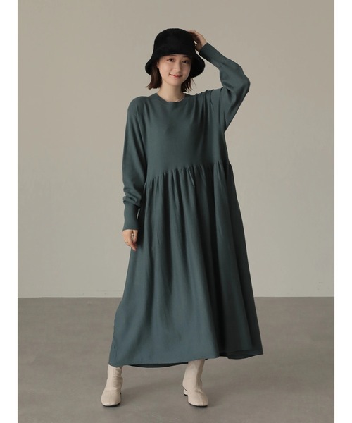 AMERICAN HOLIC(アメリカンホリック)の「ドルマンギャザーニットワンピース(ワンピース・レディース・ブラック/イエロー/ブルー/テラコッタ・FREE)」の6枚目の写真