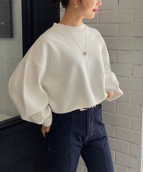 PAGEBOY（ページボーイ）の「ショートクループルオーバー（ニット/セーター・レディース・ブラック/オフホワイト/ブルー/グリーン/ピンク・FREE）」の16枚目の写真