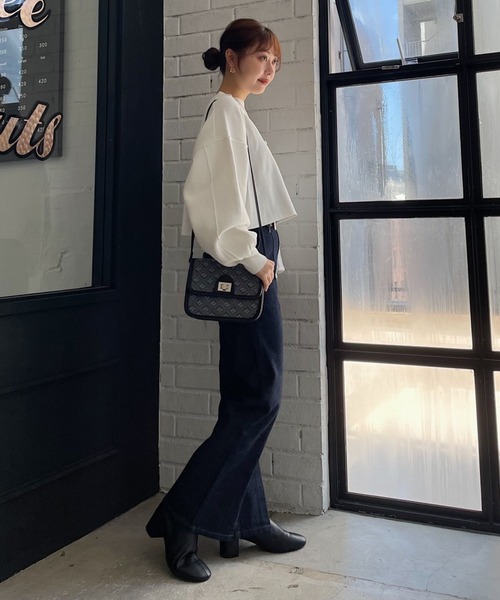 PAGEBOY（ページボーイ）の「ショートクループルオーバー（ニット/セーター・レディース・ブラック/オフホワイト/ブルー/グリーン/ピンク・FREE）」の21枚目の写真