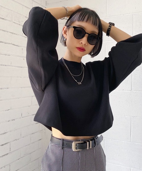 PAGEBOY（ページボーイ）の「ショートクループルオーバー（ニット/セーター・レディース・ブラック/オフホワイト/ブルー/グリーン/ピンク・FREE）」の19枚目の写真