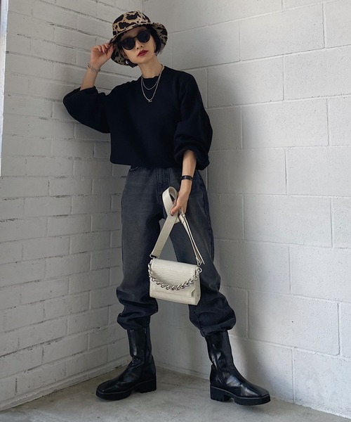 PAGEBOY（ページボーイ）の「ショートクループルオーバー（ニット/セーター・レディース・ブラック/オフホワイト/ブルー/グリーン/ピンク・FREE）」の6枚目の写真