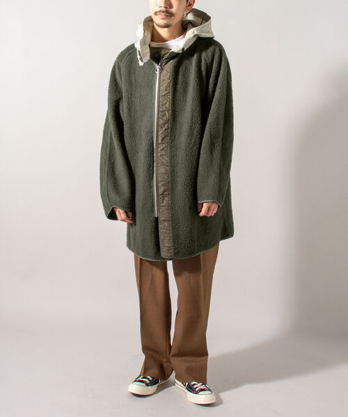 GLOSTER（グロスター）の「【BLAW×GLOSTER】リメイク ミリタリーボアライナー（モッズコート・メンズ・オリーブ・MEDIUM）」の4枚目の写真