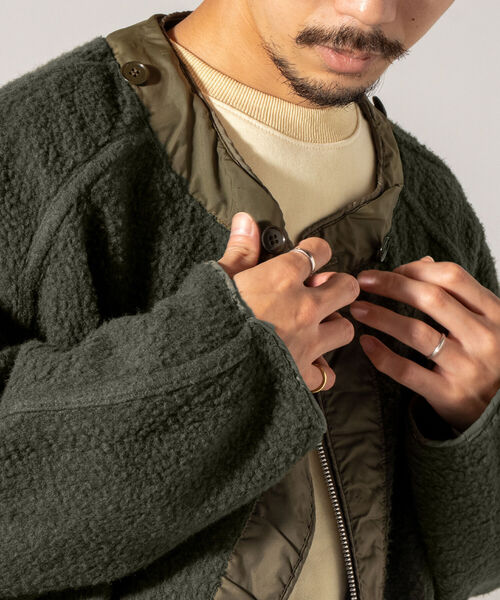 GLOSTER（グロスター）の「【BLAW×GLOSTER】リメイク ミリタリーボアライナー（モッズコート・メンズ・オリーブ・MEDIUM）」の6枚目の写真