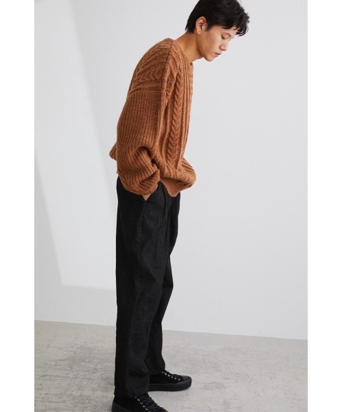 STYLEMIXER(スタイルミキサー)の「ケーブルニットルーズトップ(ニット/セーター・メンズ・ブラック/ベージュ/キャメル/グレー・LARGE/MEDIUM/X-LARGE)」の11枚目の写真