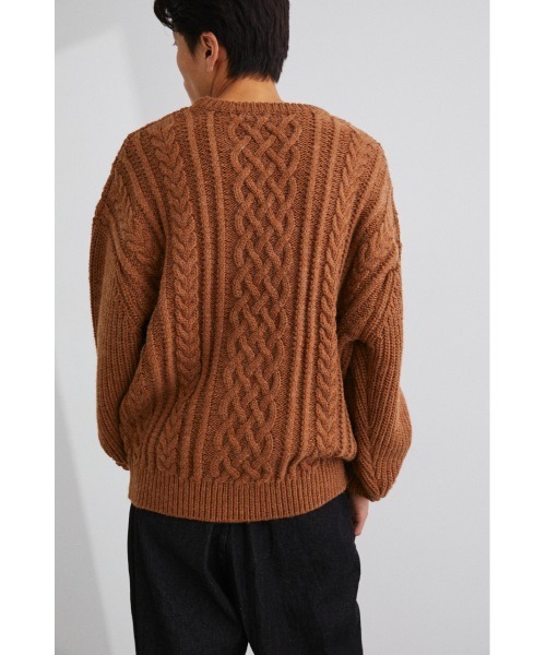 STYLEMIXER(スタイルミキサー)の「ケーブルニットルーズトップ(ニット/セーター・メンズ・ブラック/ベージュ/キャメル/グレー・LARGE/MEDIUM/X-LARGE)」の19枚目の写真
