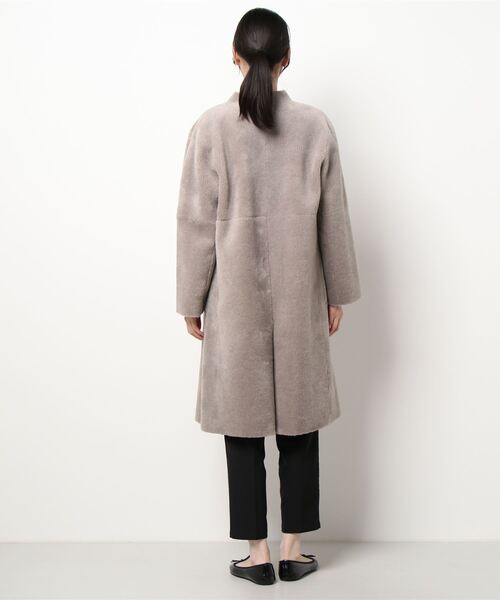 Q(キュー)の「フェイクムートンコート(ムートンコート・レディース・モスグリーン/ライトグレー/ブラック・MEDIUM)」の5枚目の写真