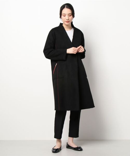 Q(キュー)の「フェイクムートンコート(ムートンコート・レディース・モスグリーン/ライトグレー/ブラック・MEDIUM)」の11枚目の写真