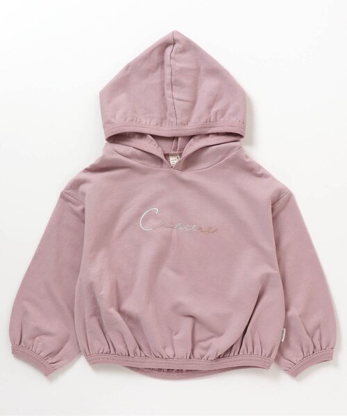 apres les cours（アプレレクール）の「WEB限定 にじいろ刺繍パーカー（パーカー・キッズ・ミント/ピンク/アイボリー/ブラウン・110/120/80/100/130/140/90）」の4枚目の写真