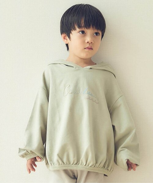 apres les cours（アプレレクール）の「WEB限定 にじいろ刺繍パーカー（パーカー・キッズ・ミント/ピンク/アイボリー/ブラウン・110/120/80/100/130/140/90）」の3枚目の写真