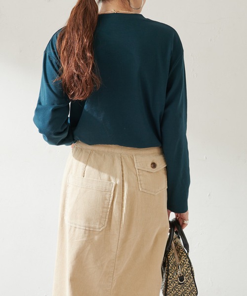 DISCOAT（ディスコート）の「【WEB限定】刺繍ロゴロンT（Tシャツ/カットソー・レディース・ブラック/グリーン/ホワイト×レッド/ホワイト×グリーン/ブルー/ベージュ/チャコールグレー/ホワイト×ブラック/ホワイト×ブルー/ホワイト×シルバー・FREE）」の22枚目の写真