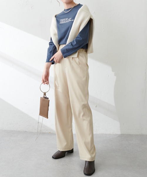 DISCOAT（ディスコート）の「【WEB限定】刺繍ロゴロンT（Tシャツ/カットソー・レディース・ブラック/グリーン/ホワイト×レッド/ホワイト×グリーン/ブルー/ベージュ/チャコールグレー/ホワイト×ブラック/ホワイト×ブルー/ホワイト×シルバー・FREE）」の12枚目の写真