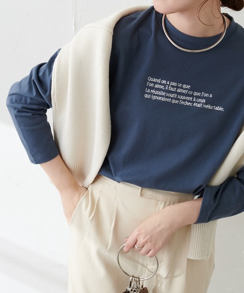 DISCOAT（ディスコート）の「【WEB限定】刺繍ロゴロンT（Tシャツ/カットソー・レディース・ブラック/グリーン/ホワイト×レッド/ホワイト×グリーン/ブルー/ベージュ/チャコールグレー/ホワイト×ブラック/ホワイト×ブルー/ホワイト×シルバー・FREE）」の16枚目の写真