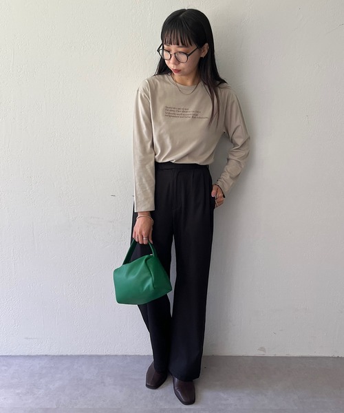 DISCOAT(ディスコート)の「【WEB限定】刺繍ロゴロングTシャツ(Tシャツ/カットソー・レディース・ブラック/グリーン/ホワイト×レッド/ホワイト×グリーン/ブルー/ベージュ/チャコールグレー/ホワイト×ブラック/ホワイト×ブルー/ホワイト×シルバー・FREE)」の18枚目の写真