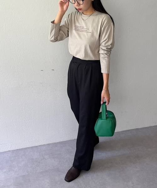 DISCOAT(ディスコート)の「【WEB限定】刺繍ロゴロングTシャツ(Tシャツ/カットソー・レディース・ブラック/グリーン/ホワイト×レッド/ホワイト×グリーン/ブルー/ベージュ/チャコールグレー/ホワイト×ブラック/ホワイト×ブルー/ホワイト×シルバー・FREE)」の19枚目の写真