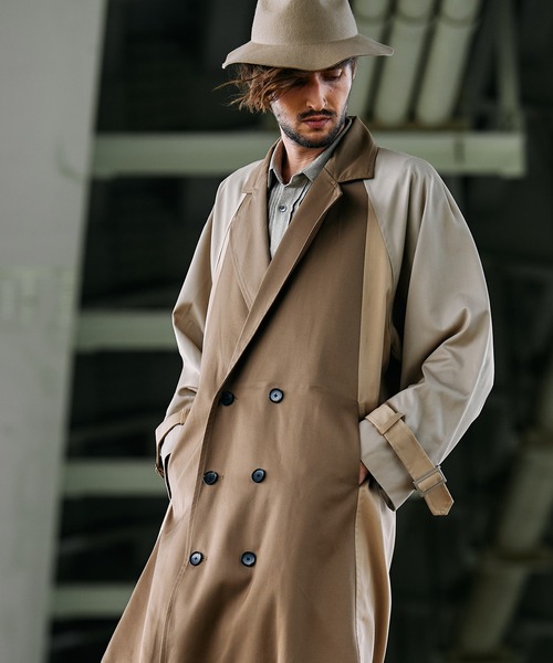 NO ID.（ノーアイディ）の「ダブルブレストBIGロングコート（ステンカラーコート・メンズ・ブラック/ベージュ/グレー・ONE SIZE）」の14枚目の写真