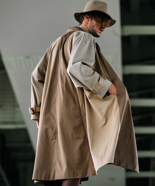 NO ID.（ノーアイディ）の「ダブルブレストBIGロングコート（ステンカラーコート・メンズ・ブラック/ベージュ/グレー・ONE SIZE）」の15枚目の写真