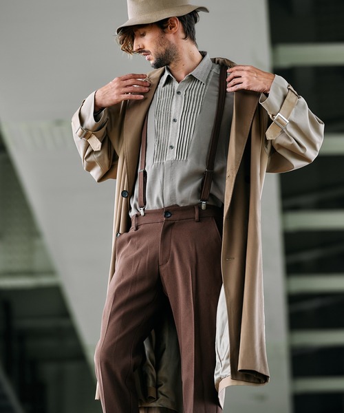 NO ID.（ノーアイディ）の「ダブルブレストBIGロングコート（ステンカラーコート・メンズ・ブラック/ベージュ/グレー・ONE SIZE）」の19枚目の写真