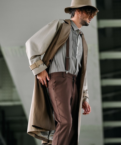 NO ID.（ノーアイディ）の「ダブルブレストBIGロングコート（ステンカラーコート・メンズ・ブラック/ベージュ/グレー・ONE SIZE）」の20枚目の写真