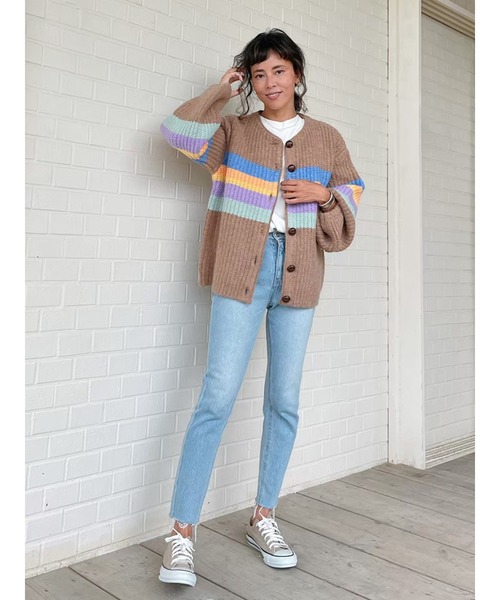 Vicente（ヴィセンテ）の「Rainbow knit cardigan（ニット/セーター・レディース・ベージュ/オフホワイト・FREE）」の5枚目の写真